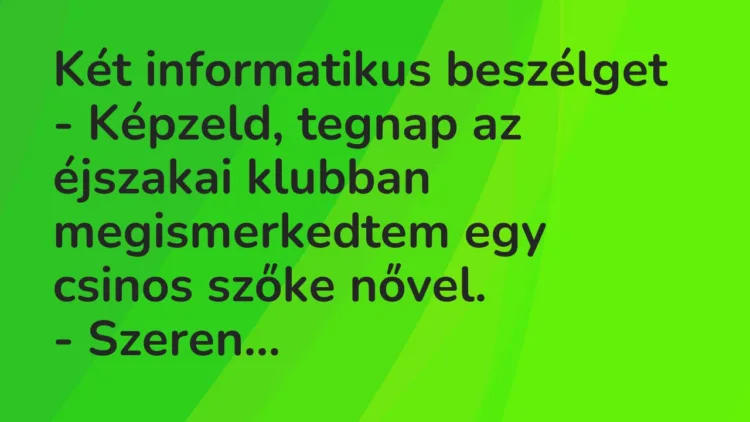 Vicc: Két informatikus beszélget… Vicc: Két informatikus beszélget…