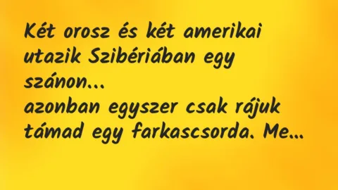 Vicc: Két orosz és két amerikai utazik Szibériában egy szánon…