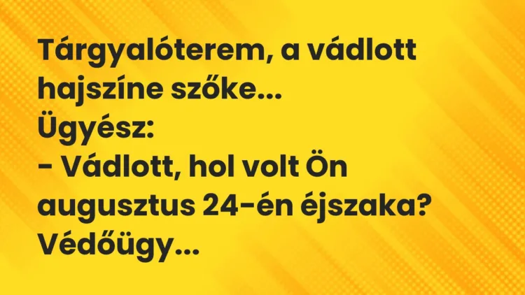 Vicc: Tárgyalóterem, a vádlott hajszíne szőke… Vicc: Tárgyalóterem, a vádlott hajszíne szőke…