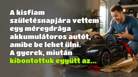 A kisfiam születésnapjára vettem egy méregdrága akkumulátoros autót, amibe be lehet ülni. A gyerek, miután kibontottuk együtt az...