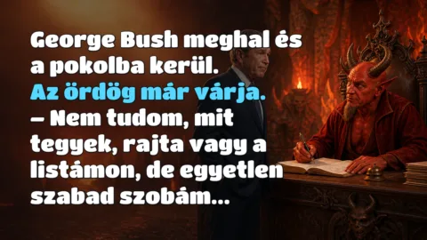 George Bush meghal és a pokolba kerül. Az ördög már várja. – Nem tudom, mit tegyek, rajta vagy a listámon, de egyetlen szabad szobám...