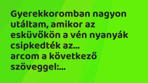 Viccek: Gyerekkoromban nagyon utáltam, amikor az esküvőkön a vén nyanyák…