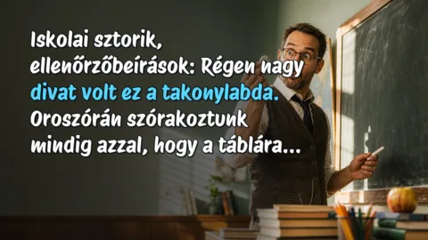 Iskolai sztorik, ellenőrzőbeírások: Régen nagy divat volt ez a takonylabda. Oroszórán szórakoztunk mindig azzal, hogy a táblára...