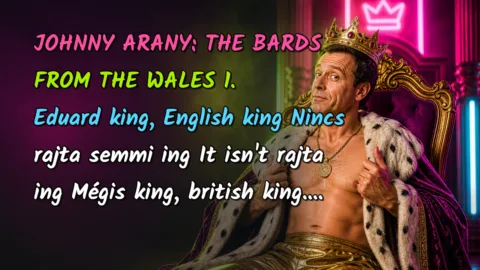 JOHNNY ARANY: THE BARDS FROM THE WALES 1. Eduard king, English king Nincs rajta semmi ing It isn't rajta ing Mégis king, british king....
