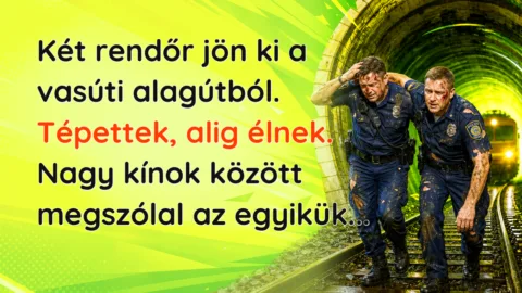 Két rendőr jön ki a vasúti alagútból. Tépettek, alig élnek. Nagy kínok között megszólal az egyikük...