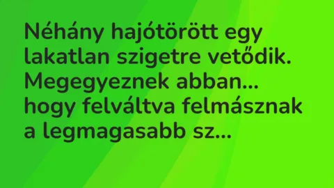 Viccek: Néhány hajótörött egy lakatlan szigetre vetődik. Megegyeznek abban…