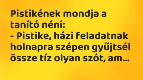 Viccek: Pistikének mondja a tanító néni…