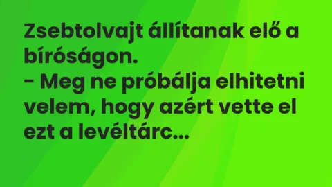 Viccek: Zsebtolvajt állítanak elő a bíróságon… Viccek: Zsebtolvajt állítanak elő a bíróságon…