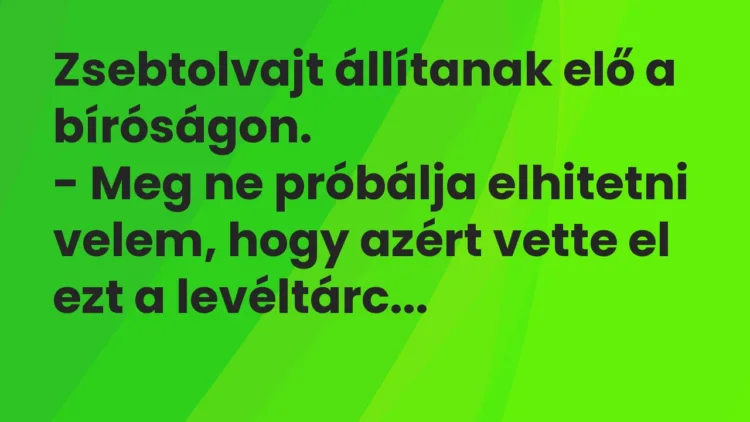 Viccek: Zsebtolvajt állítanak elő a bíróságon… Viccek: Zsebtolvajt állítanak elő a bíróságon…