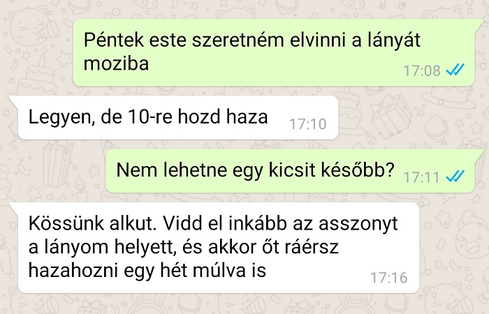 Apával folytatott alkudozás