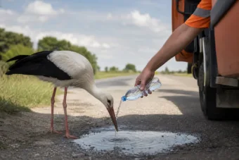 Miért érintett meg ennyi embert, hogy a közutas megitatta a gólyát?