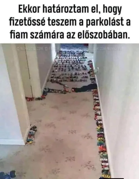 Ekkor határoztam el, hogy fizetőssé teszem a parkolást a fiam számára az előszobában