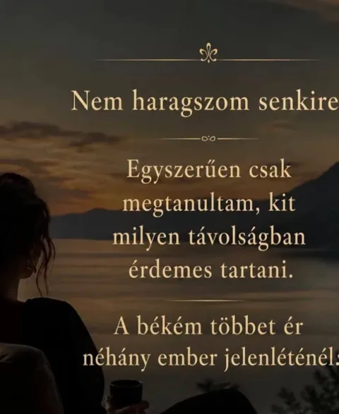 Nem haragszom senkire...