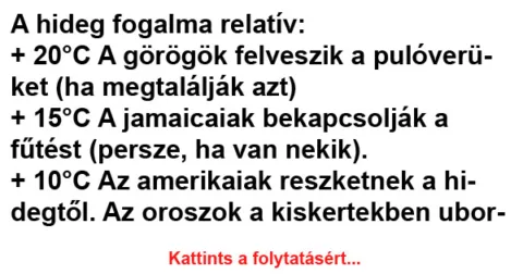 Vicc: A hideg fogalma relatív