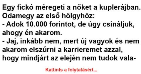 Vicc: Adok 10.000 forintot, de úgy csináljuk, ahogy én akarom