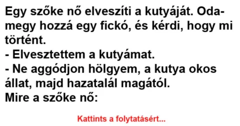 Vicc: Egy szőke nő elveszíti a kutyáját –