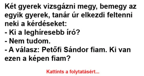 Vicc: Két gyerek vizsgázni megy –