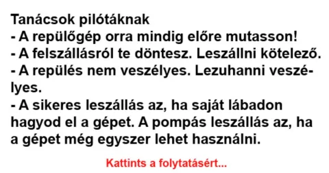 Vicc: Tanácsok pilótáknak –