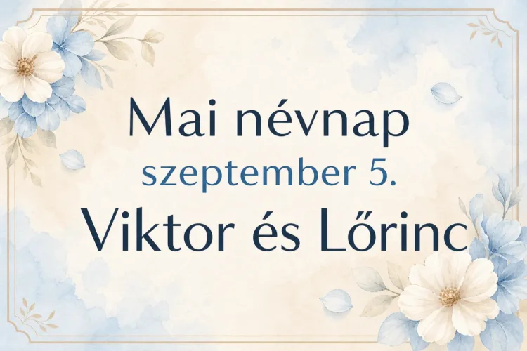 Mai névnap – szeptember 5.: Viktor és Lőrinc Mai névnap – szeptember 5.: Viktor és Lőrinc