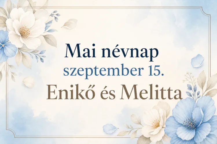 Mai névnap – szeptember 15.: Enikő és Melitta Mai névnap – szeptember 15.: Enikő és Melitta