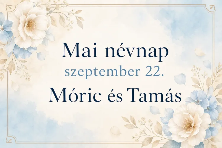 Mai névnap – szeptember 22.: Móric és Tamás Mai névnap – szeptember 22.: Móric és Tamás
