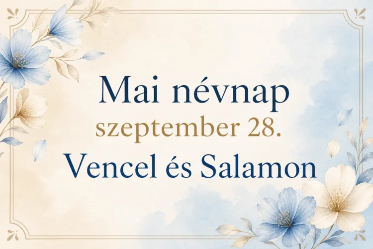 Mai névnap – szeptember 28.: Vencel és Salamon Mai névnap – szeptember 28.: Vencel és Salamon