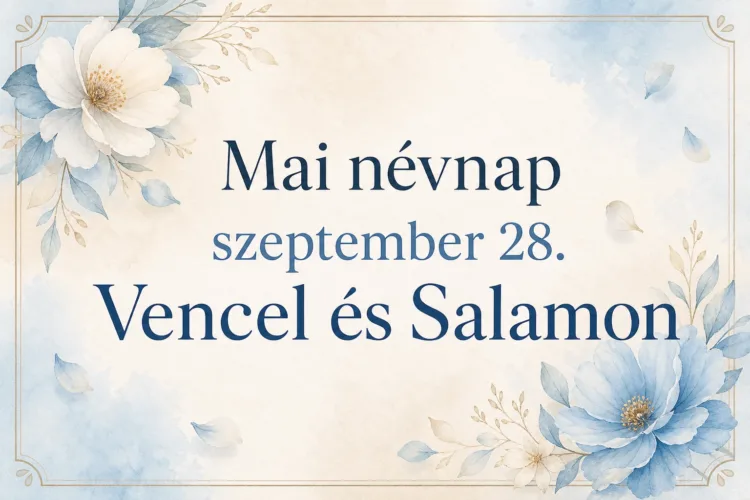 Mai névnap – szeptember 28.: Vencel és Salamon Mai névnap – szeptember 28.: Vencel és Salamon