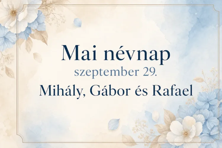 Mai névnap – szeptember 29.: Mihály, Gábor és Rafael Mai névnap – szeptember 29.: Mihály, Gábor és Rafael