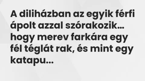 Vicc: A diliházban az egyik férfi ápolt azzal szórakozik, hogy merev farkára…