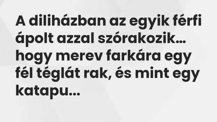Vicc: A diliházban az egyik férfi ápolt azzal szórakozik, hogy merev farkára… Vicc: A diliházban az egyik férfi ápolt azzal szórakozik, hogy merev farkára…