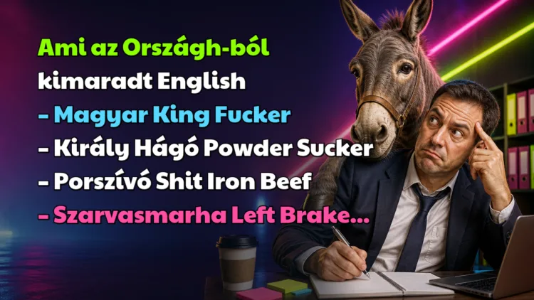 Vicc: Ami az Országh-ból kimaradt... Ami az Országh-ból kimaradt English – Magyar King Fucker – Király Hágó Powder Sucker – Porszívó Shit Iron Beef – Szarvasmarha Left Brake...