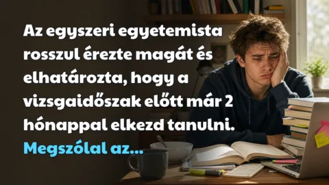 Az egyszeri egyetemista rosszul érezte magát és elhatározta, hogy a vizsgaidőszak előtt már 2 hónappal elkezd tanulni. Megszólal az...