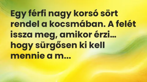 Vicc: Egy férfi nagy korsó sört rendel a kocsmában. A felét issza meg… Vicc: Egy férfi nagy korsó sört rendel a kocsmában. A felét issza meg…