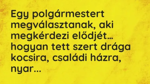 Vicc: Egy polgármestert megválasztanak, aki megkérdezi elődjét…