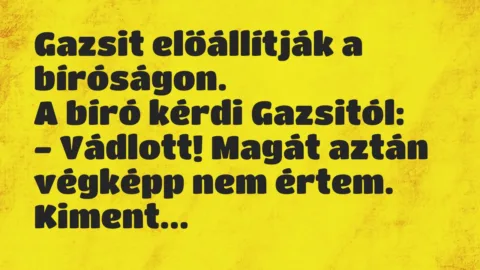 Vicc: Gazsit előállítják a bíróságon…