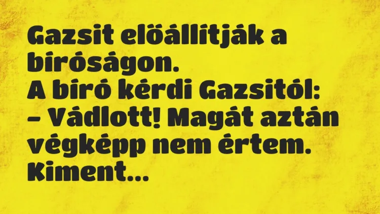 Vicc: Gazsit előállítják a bíróságon… Vicc: Gazsit előállítják a bíróságon…