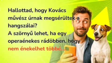 Hallottad, hogy Kovács művész úrnak megsérültek a hangszálai? A szörnyű lehet, ha egy operaénekes rádöbben, hogy nem énekelhet többé....