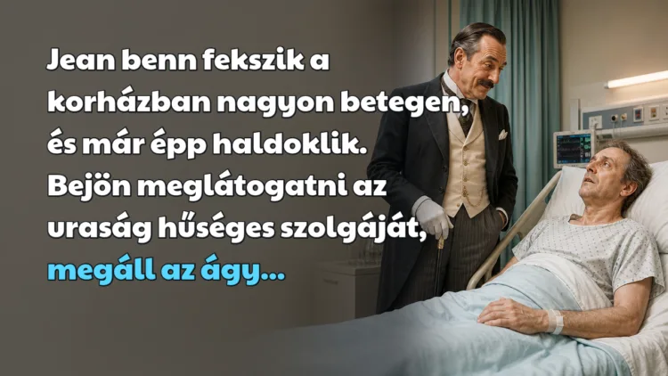 Vicc: Jean benn fekszik a korházban nagyon betegen, és már épp haldoklik... Jean benn fekszik a korházban nagyon betegen, és már épp haldoklik. Bejön meglátogatni az uraság hűséges szolgáját, megáll az ágy...