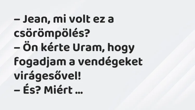 Vicc: Jean, mi volt ez a csörömpölés? Vicc: Jean, mi volt ez a csörömpölés?