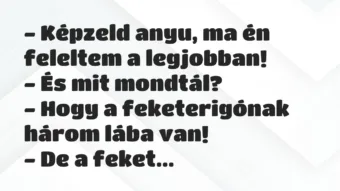 Vicc: Képzeld anyu, ma én feleltem a legjobban…