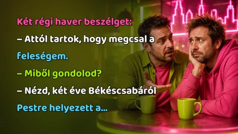 Két régi haver beszélget: – Attól tartok, hogy megcsal a feleségem. – Miből gondolod? – Nézd, két éve Békéscsabáról Pestre helyezett a...
