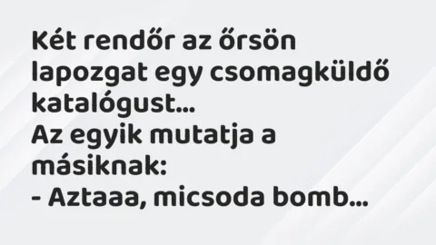 Vicc: Két rendőr az őrsön lapozgat egy csomagküldő katalógust…