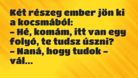 Vicc: Két részeg ember jön ki a kocsmából… Vicc: Két részeg ember jön ki a kocsmából…