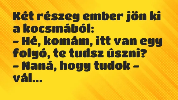 Vicc: Két részeg ember jön ki a kocsmából… Vicc: Két részeg ember jön ki a kocsmából…