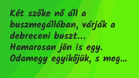 Vicc: Két szőke nő áll a buszmegállóban, várják a debreceni buszt…
