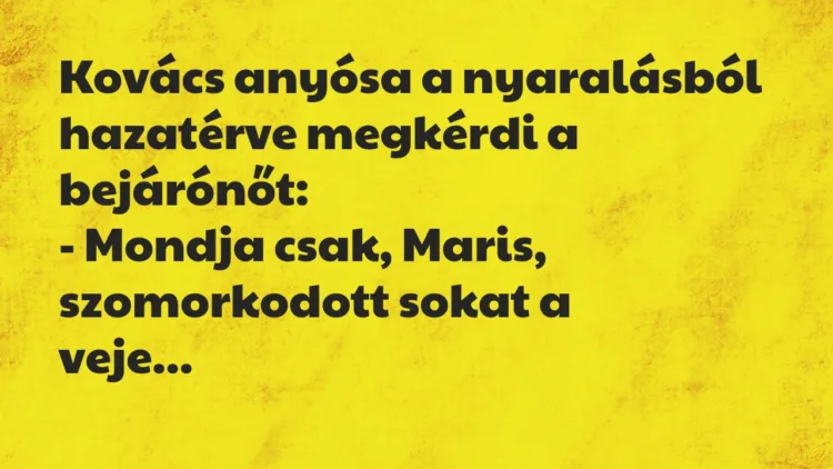 Vicc: Kovács anyósa a nyaralásból… Vicc: Kovács anyósa a nyaralásból…