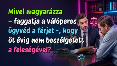 Mivel magyarázza – faggatja a válóperes ügyvéd a férjet -, hogy öt évig nem beszélgetett a feleségével?