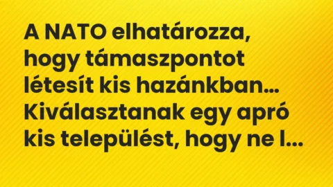 Viccek: A NATO elhatározza, hogy támaszpontot létesít kis hazánkban…