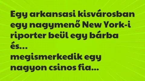 Viccek: Egy arkansasi kisvárosban egy nagymenő New York-i riporter beül…