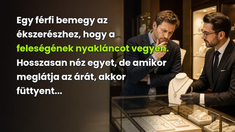 Viccek: Egy férfi bemegy az ékszerészhez, hogy a feleségének nyakláncot... Egy férfi bemegy az ékszerészhez, hogy a feleségének nyakláncot vegyen. Hosszasan néz egyet, de amikor meglátja az árát, akkor füttyent...